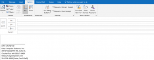 Outlook New Email Options for bcc